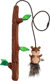 Catstages Wild Woods Chase Prey-Inspired Plush Squirrel Wand Cat Toy, 13.3"