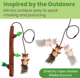 Catstages Wild Woods Chase Prey-Inspired Plush Squirrel Wand Cat Toy, 13.3"