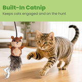 Catstages Wild Woods Chase Prey-Inspired Plush Squirrel Wand Cat Toy, 13.3"
