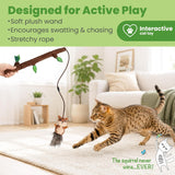 Catstages Wild Woods Chase Prey-Inspired Plush Squirrel Wand Cat Toy, 13.3"