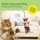 Catstages Wild Woods Chase Prey-Inspired Plush Squirrel Wand Cat Toy, 13.3"