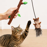 Catstages Wild Woods Chase Prey-Inspired Plush Squirrel Wand Cat Toy, 13.3"